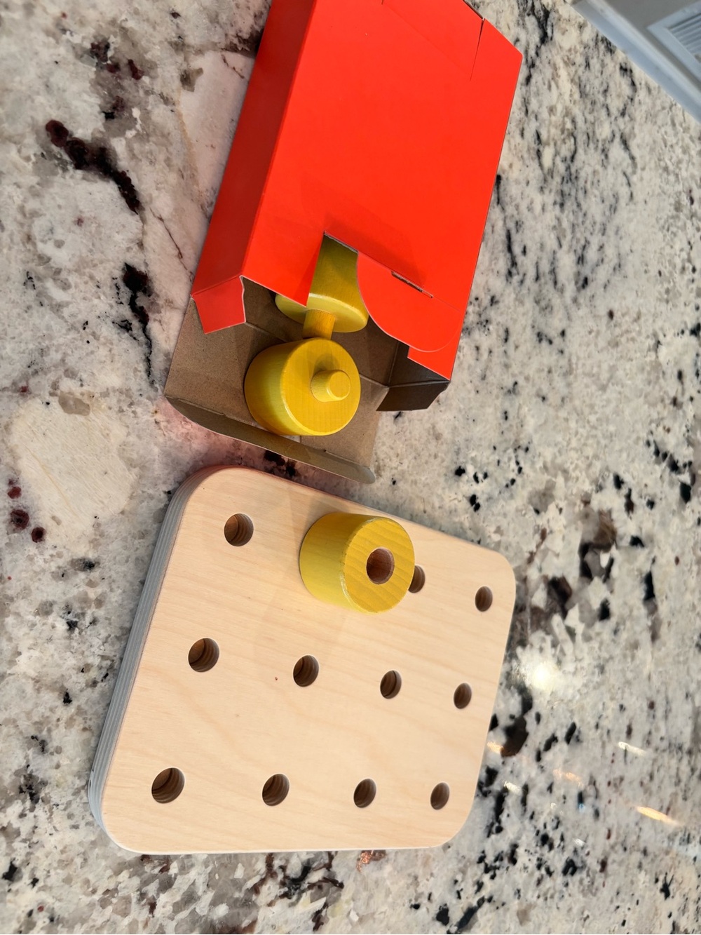 Lovevery wooden stacking pegboard from the adventure play kit NWT